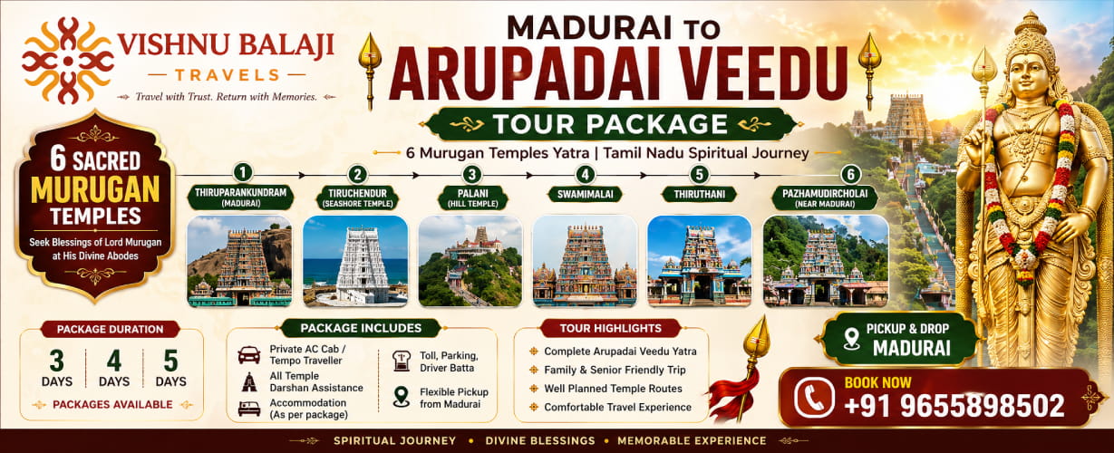 Madurai To Arupadai Veedu Tour Packages
