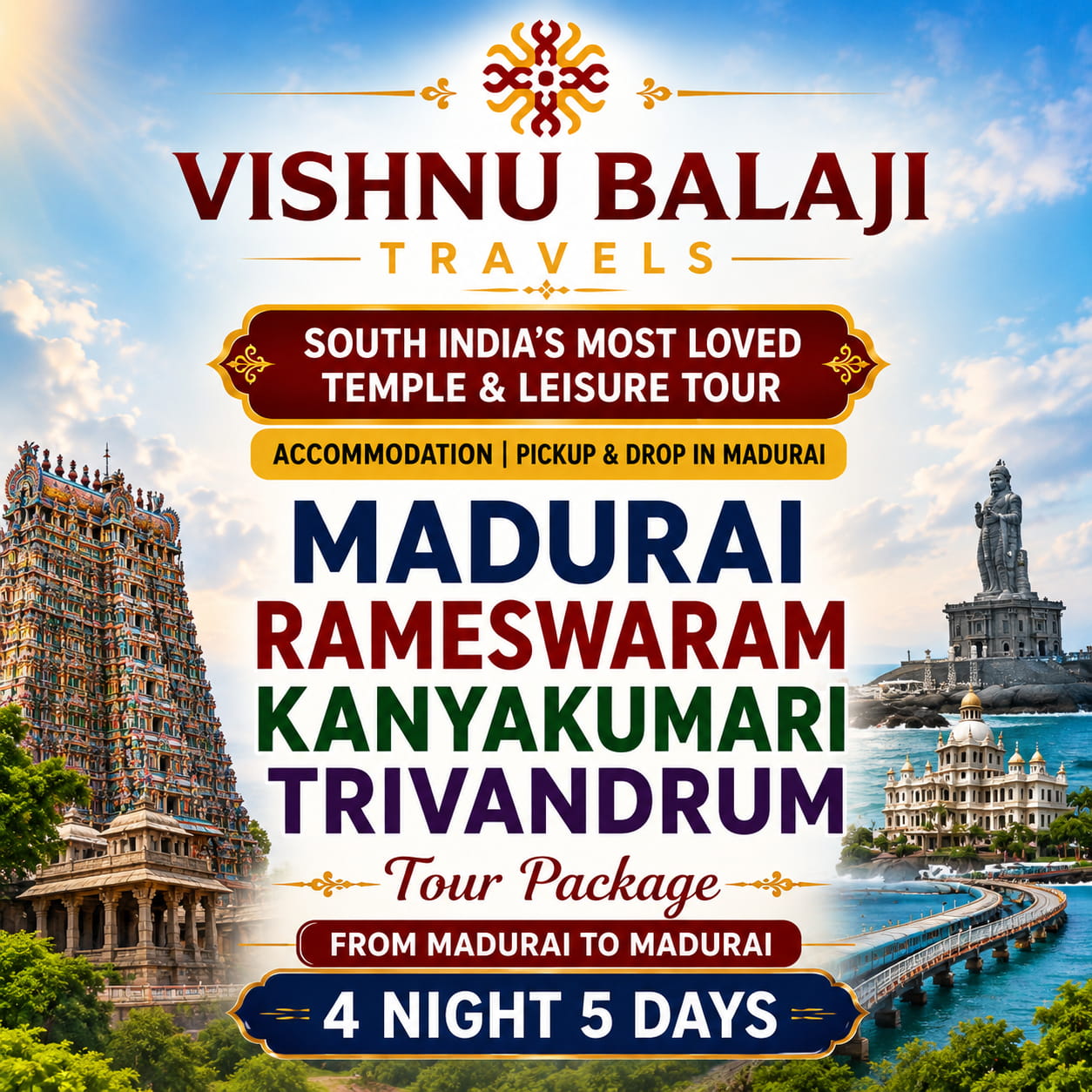 5 Days Tour From Madurai
