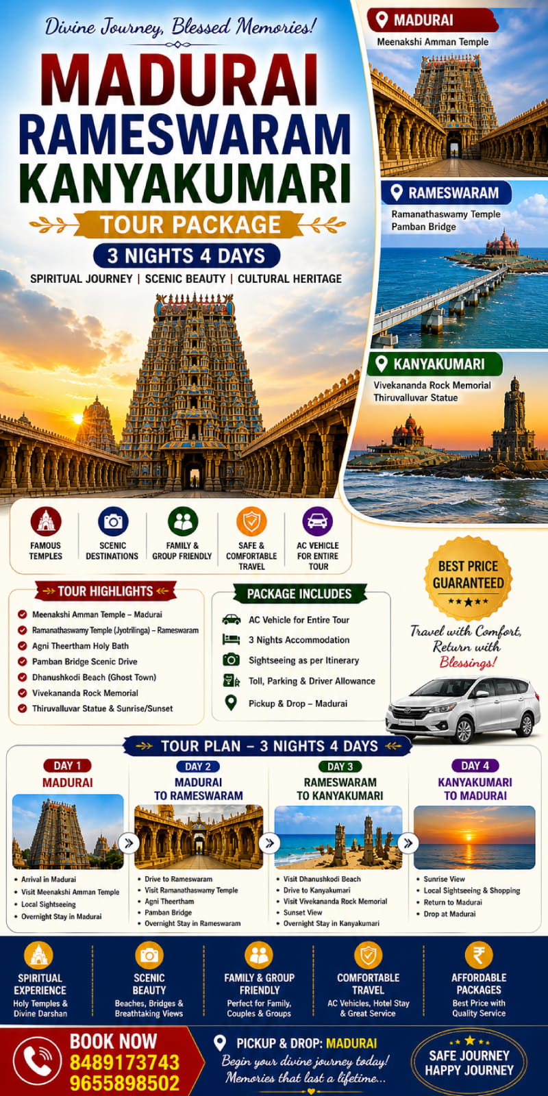 Madurai Rameswaram Kanyakumari Tour 4days 1