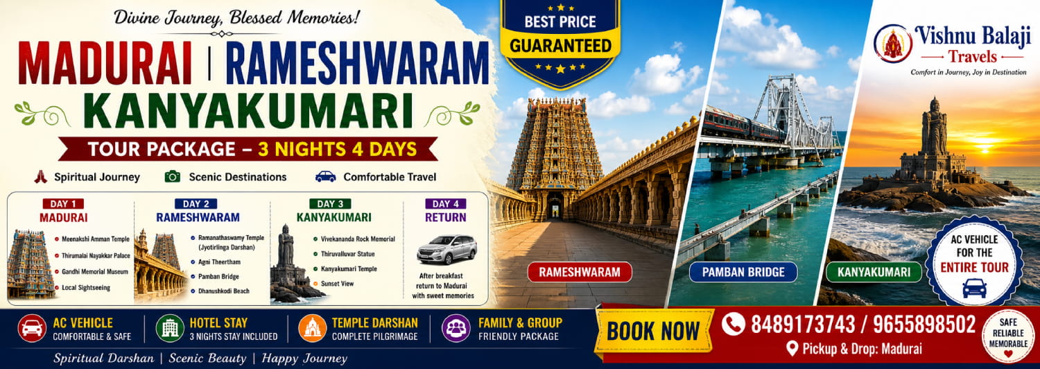 Madurai Rameswaram Kanyakumari Tour
