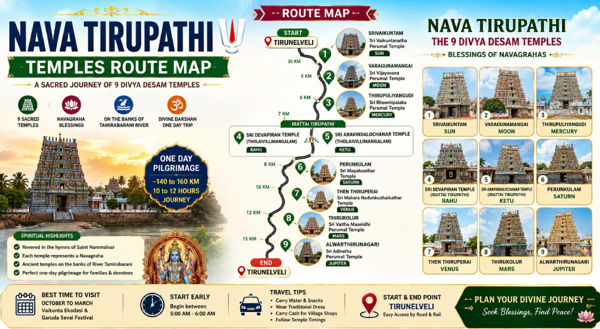 Nava Thirupathi Temple Route Map