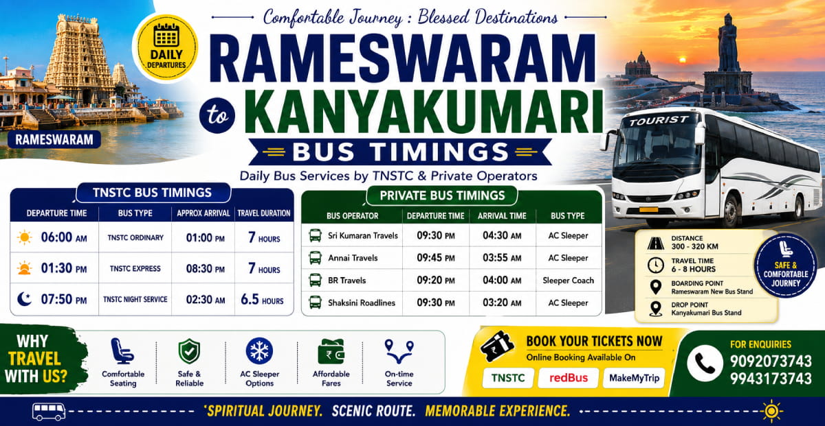 Rameswaram Kanyakumari Bus Timings