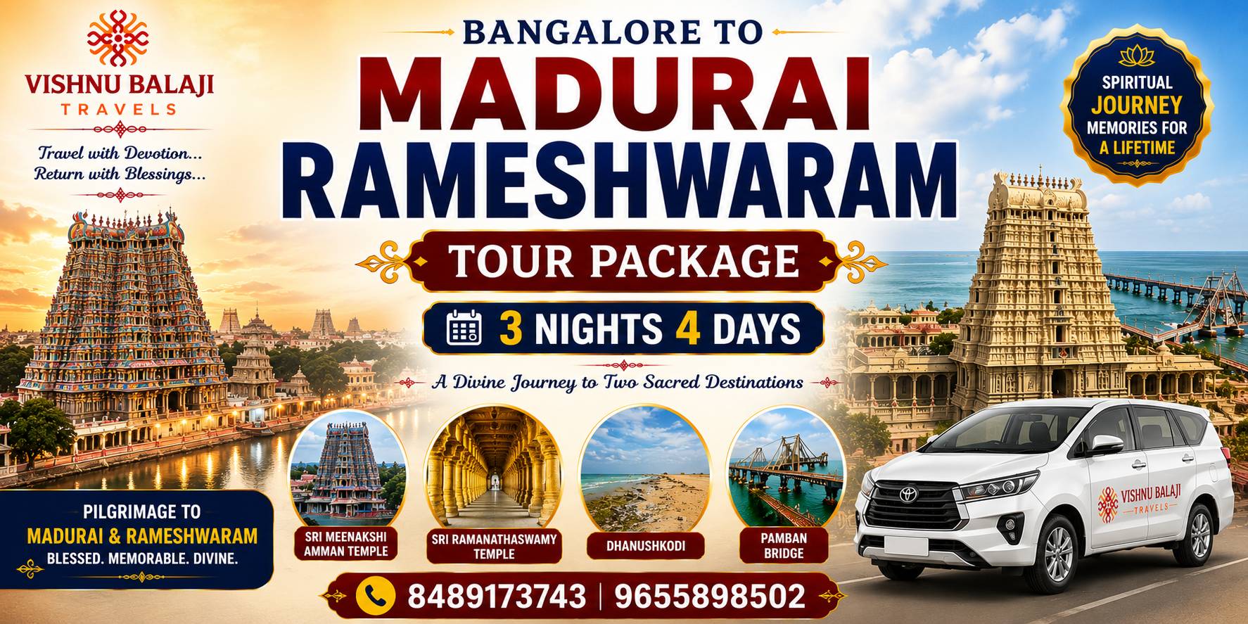 Bangalore To Madurai Rameswaram Tour Package