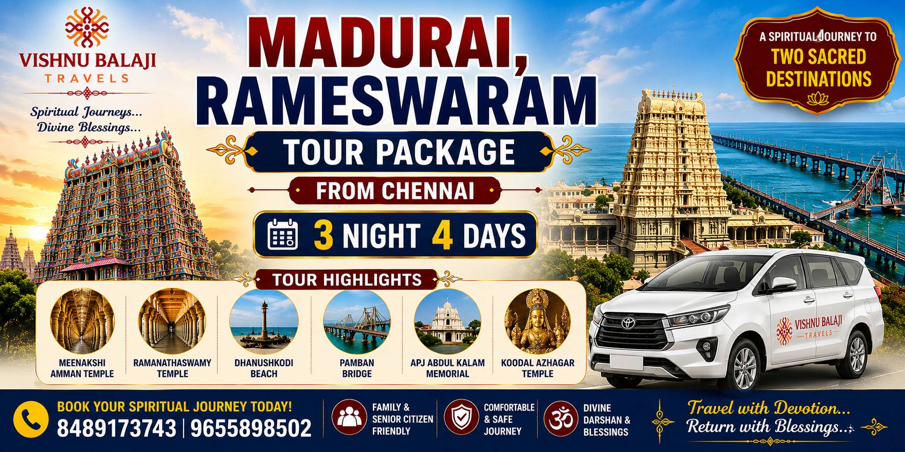 Chennai To Madurai Rameswaram Tour