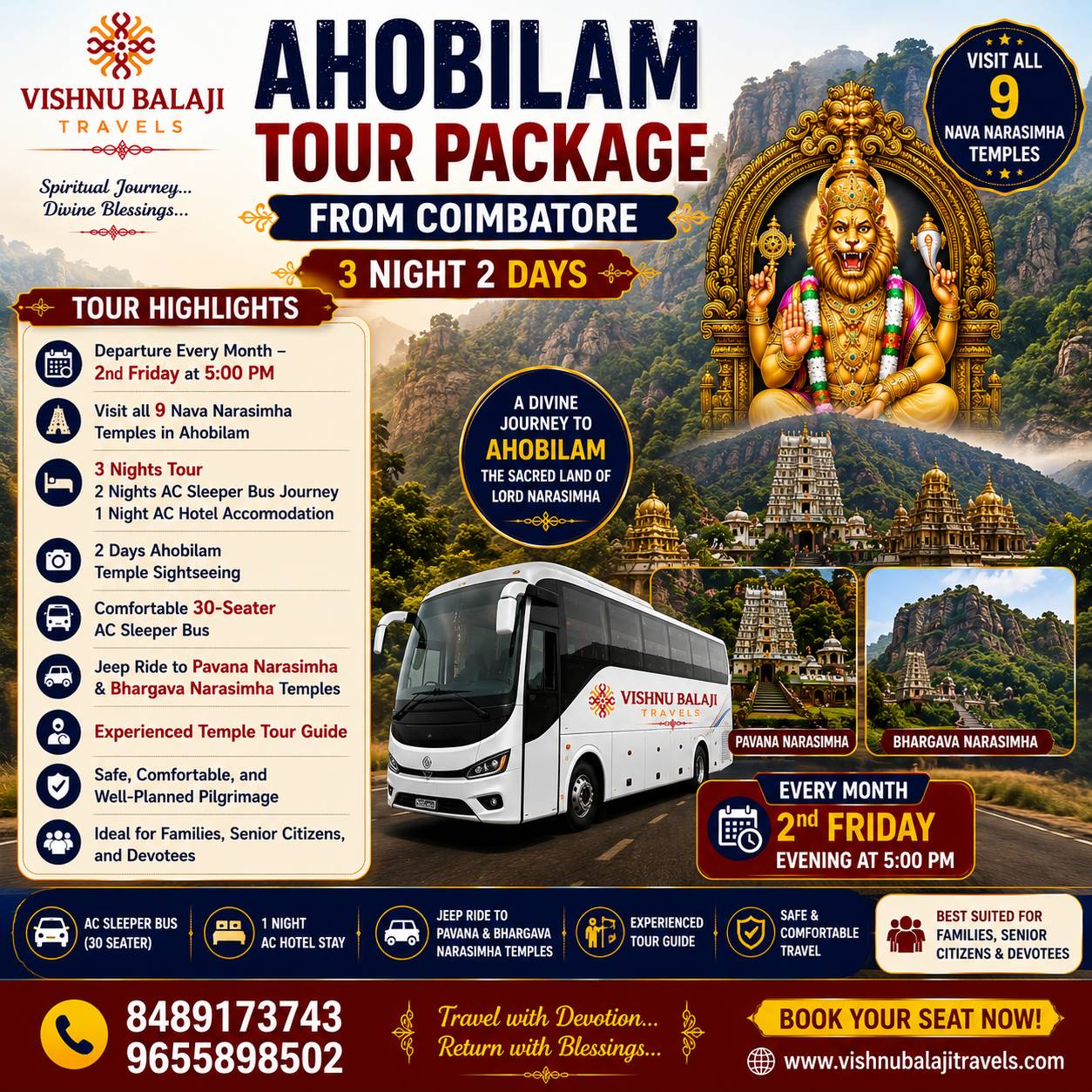 Coimbatore Ahobilam Tour Packages