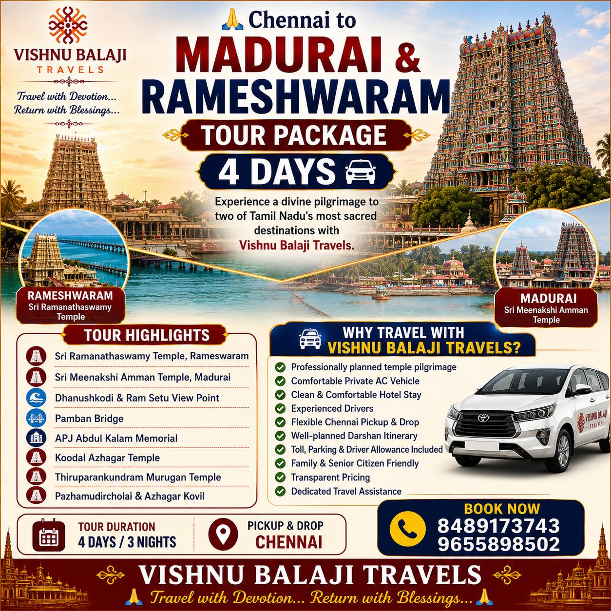 Madurai Rameswaram Tour From Chennai