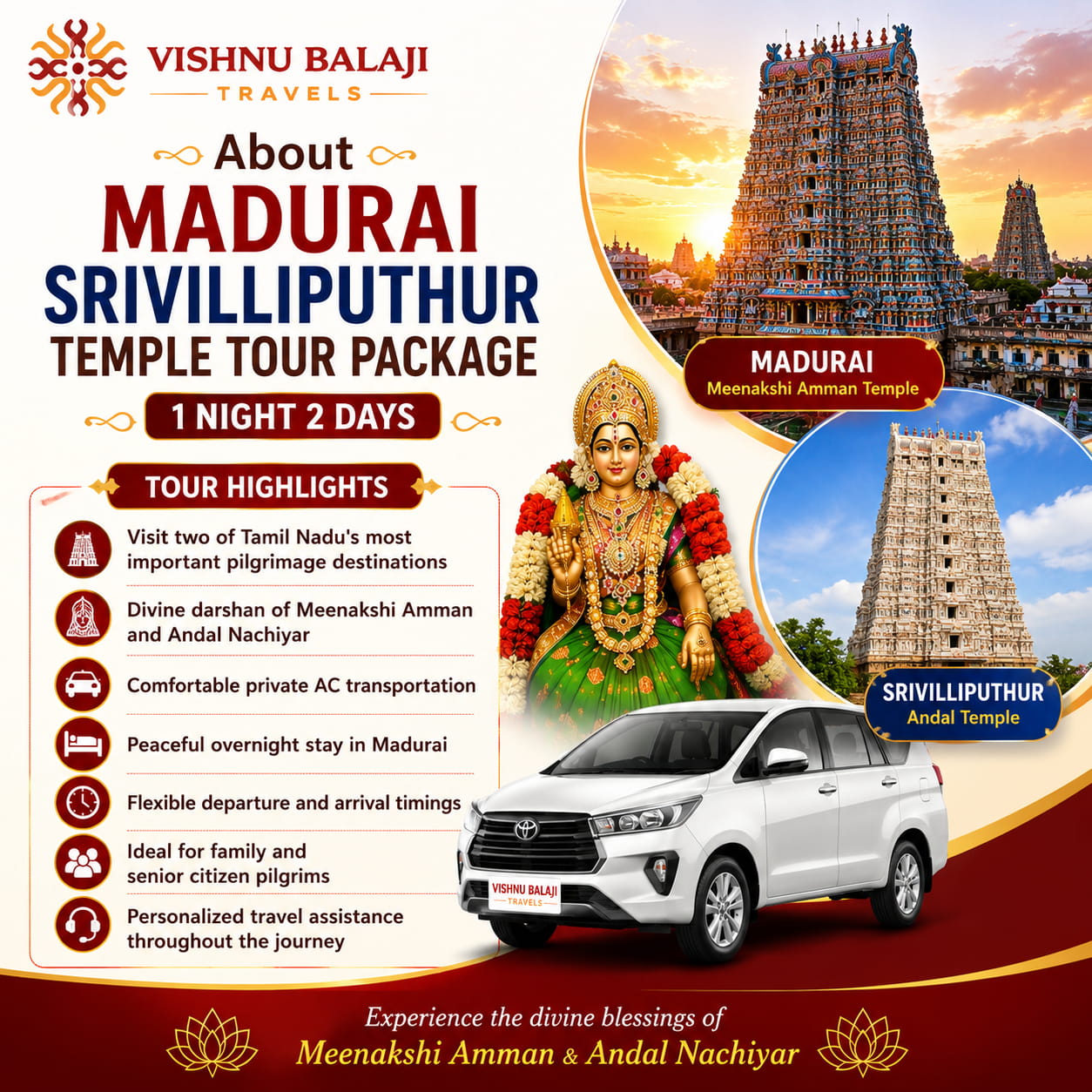 Madurai Srivilliputhur Temple Tour Packages