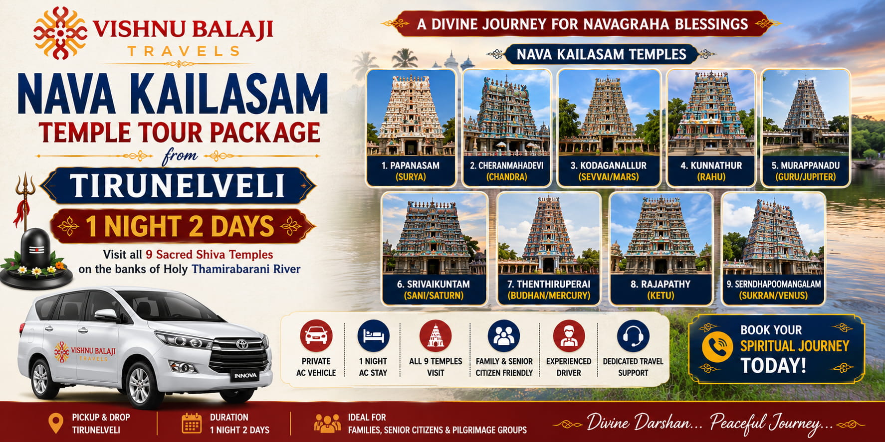 Nava Kailasam Temple Tour From Tirunelveli
