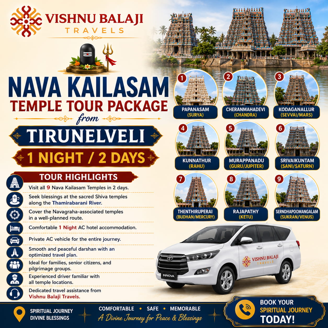 Nava Kailasam Tour From Tirunelveli