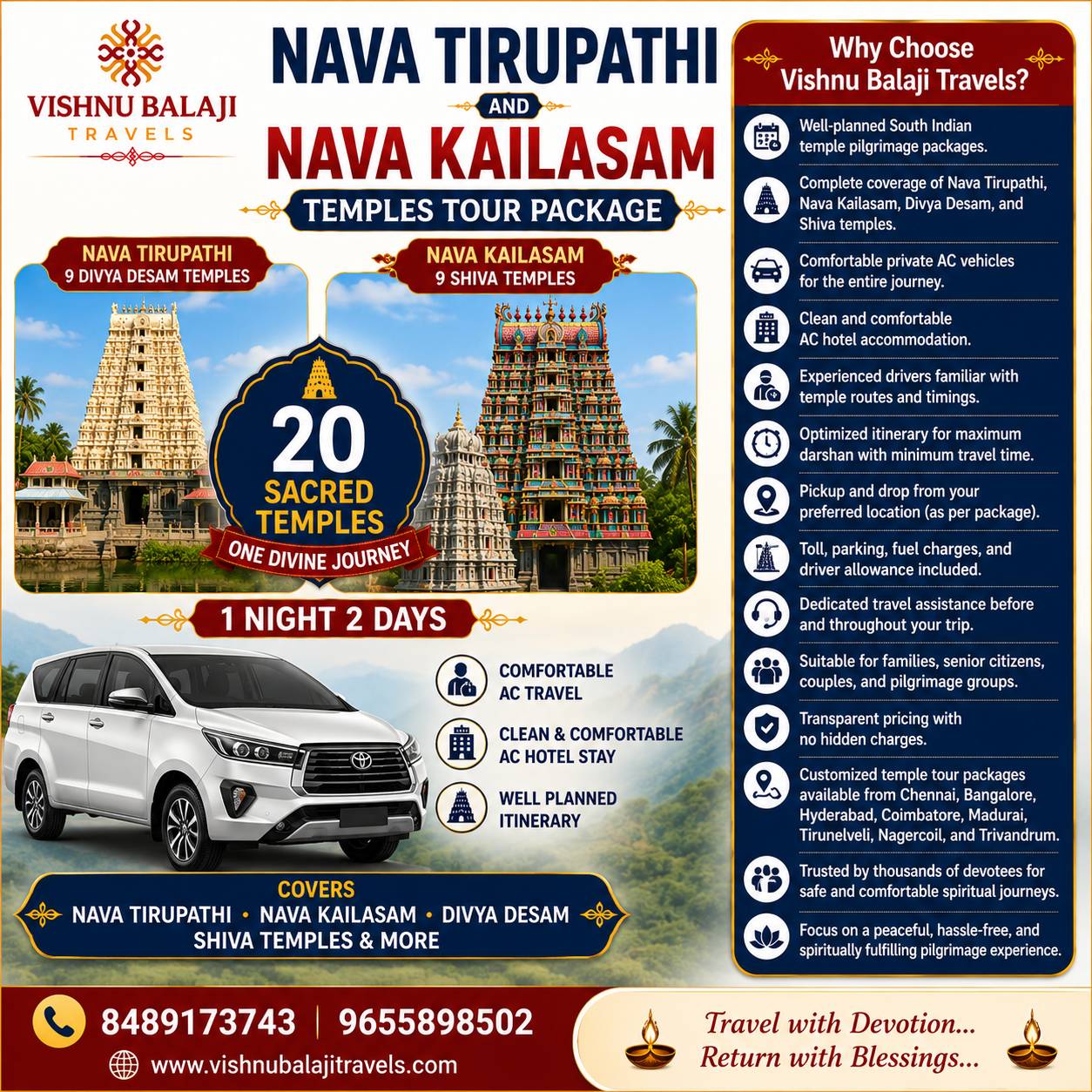 Nava Tirupathi And Nava Kailasam Temple Tour