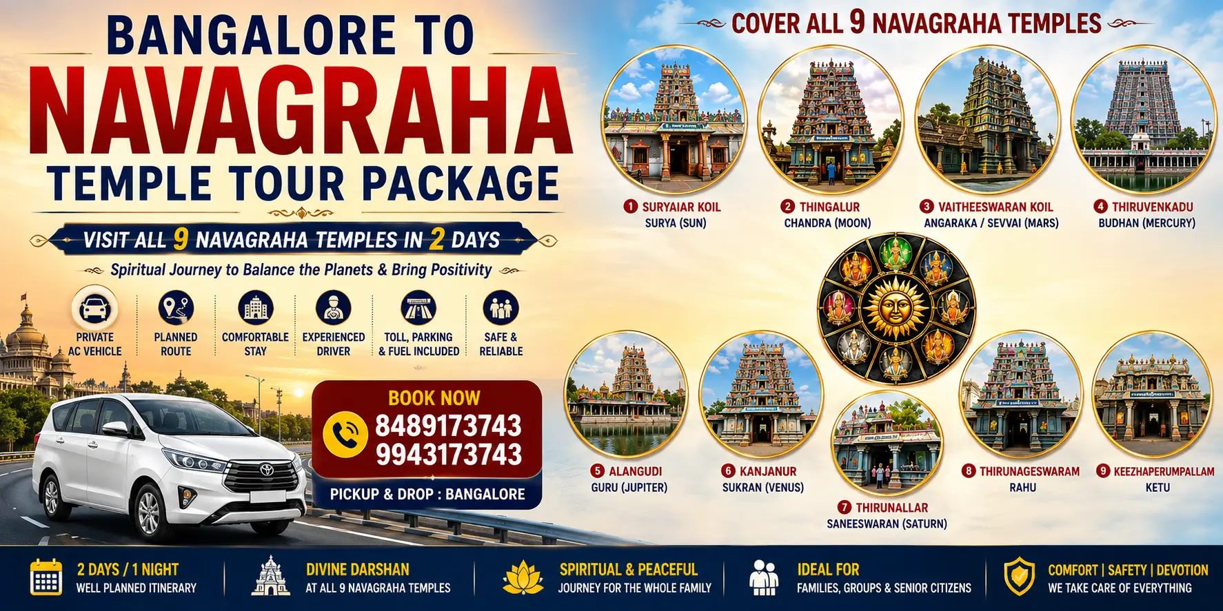 Bangalore To Navagraha Tour