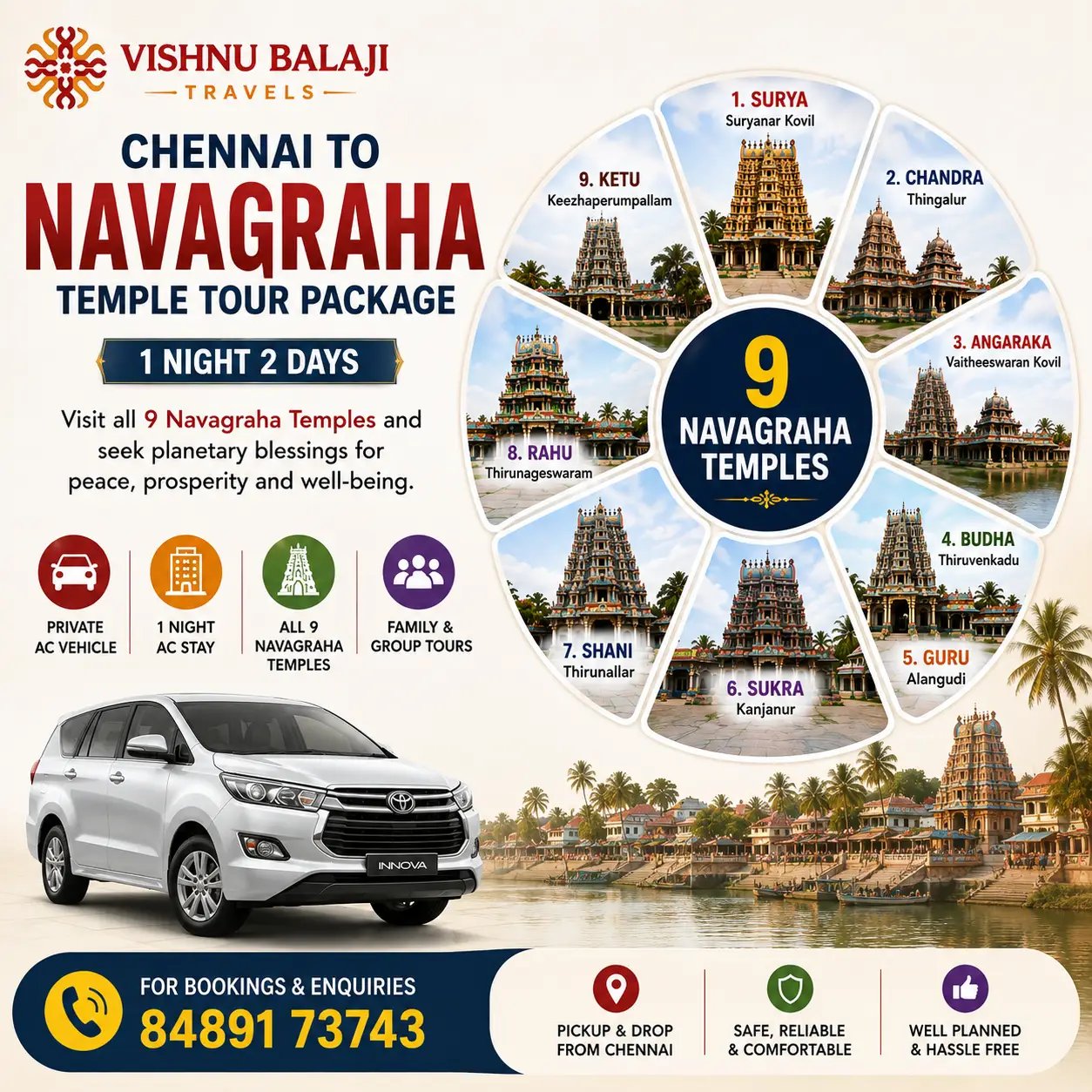 Chennai To Navagraha Temple Tour Package