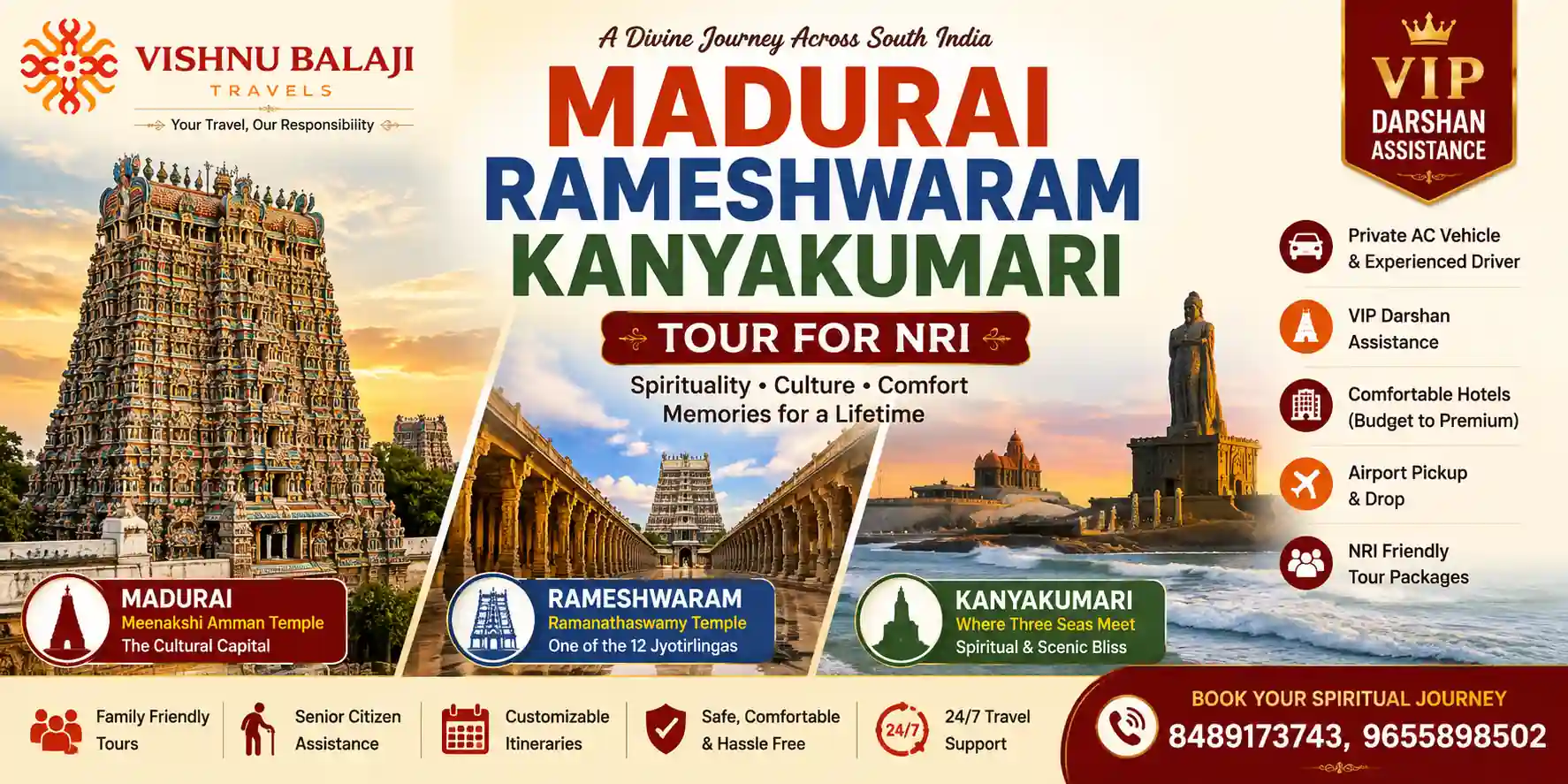 Madurai Rameshwaram Kanyakumari Tour Nri