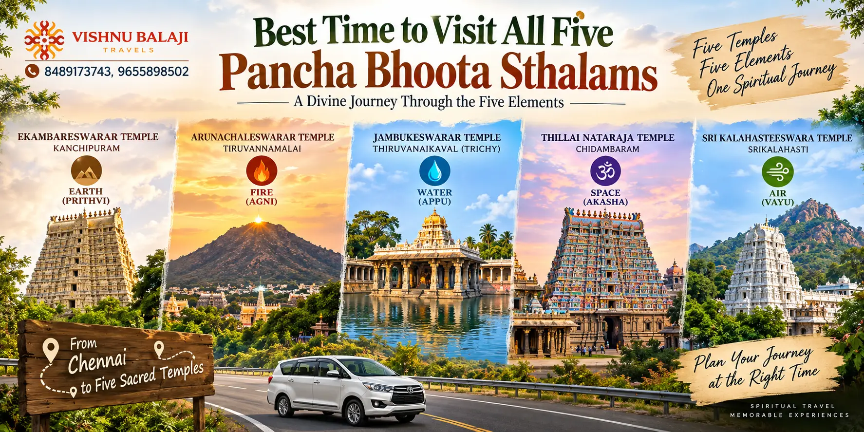 Best Time To Visit All Five Pancha Bhoota Sthalams