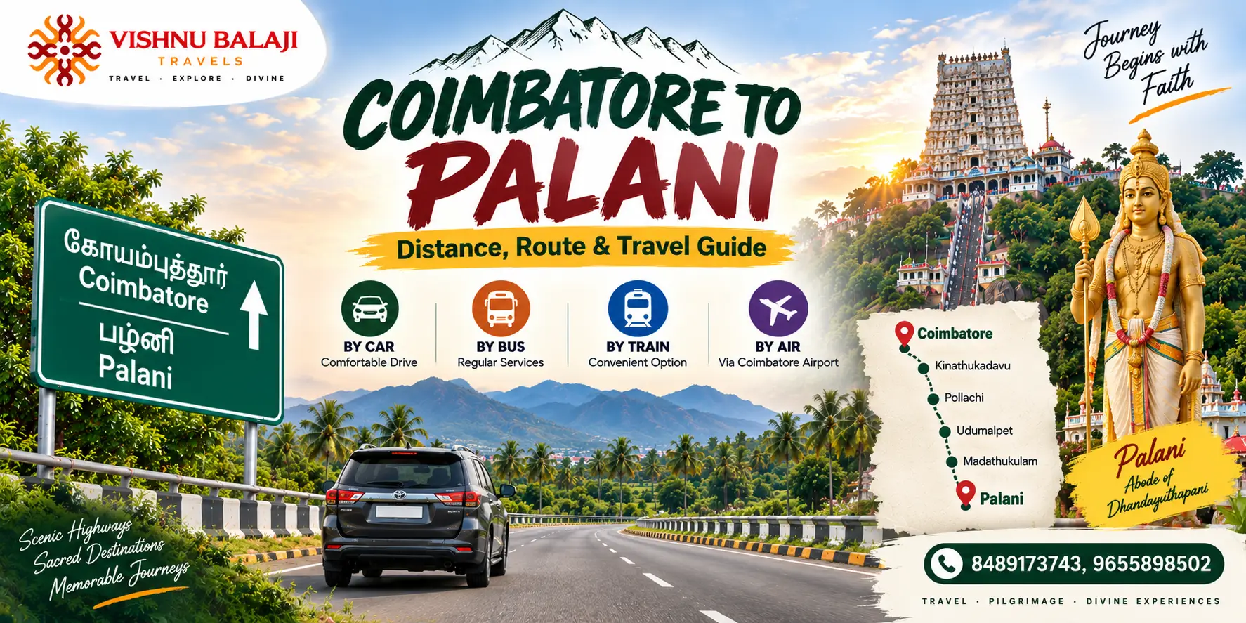 Coimbatore To Palani Travel Guide