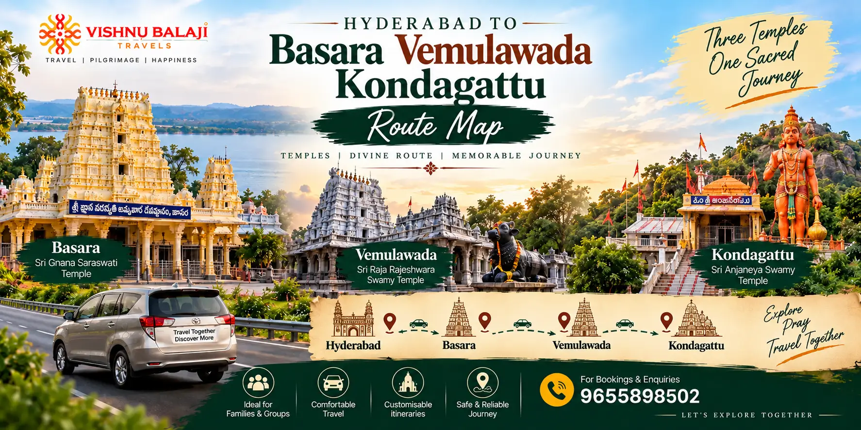Hyderabad To Basara Vemulawada Kondagattu Route Map