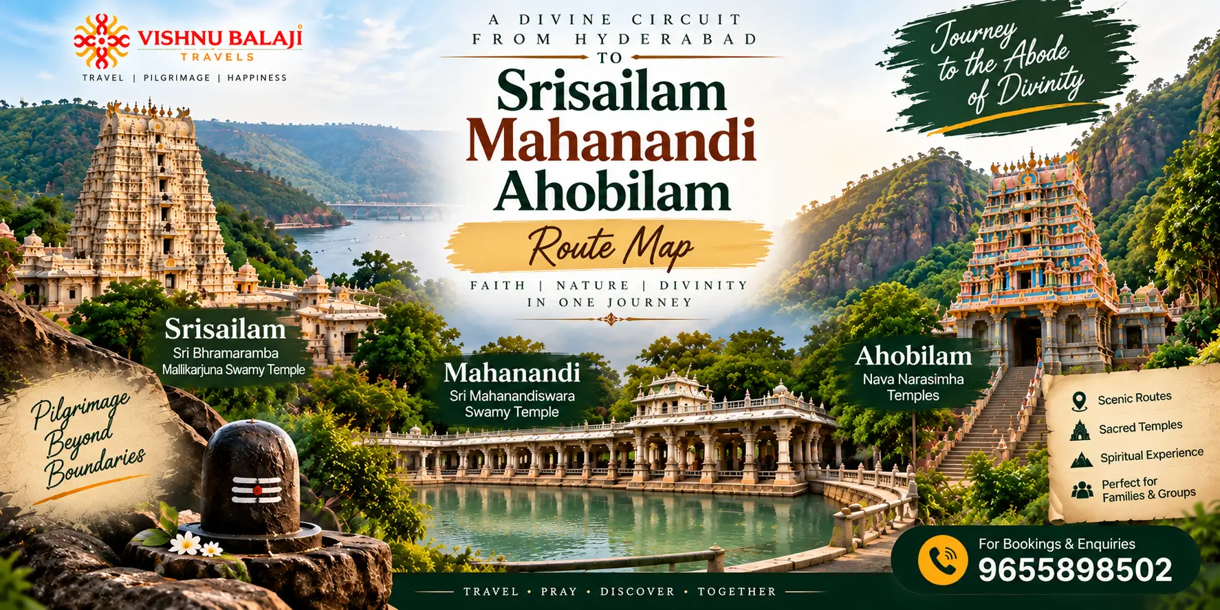 Hyderabad To Srisailam Mahanandi Ahobilam Route Map