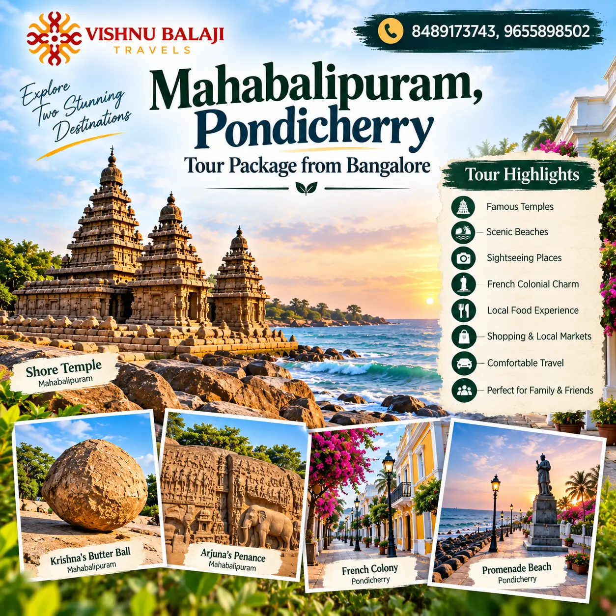 Mahabalipuram Pondicherry Tour Package From Bangalore 2