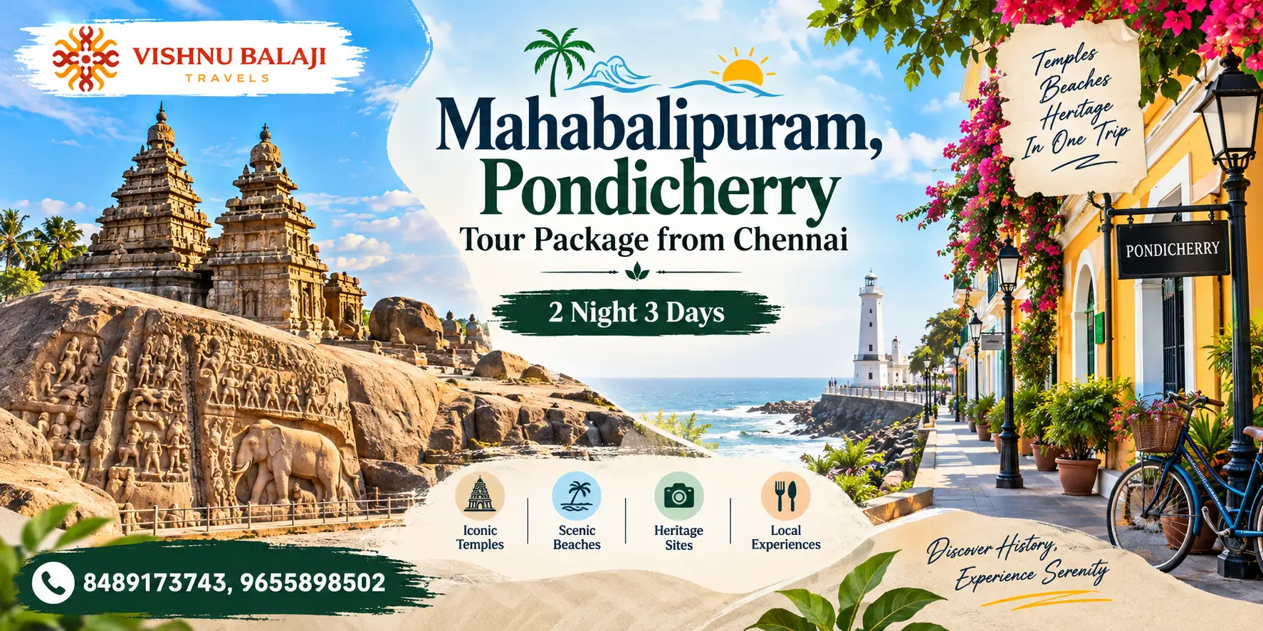 Mahabalipuram Pondicherry Tour Package From Chennai