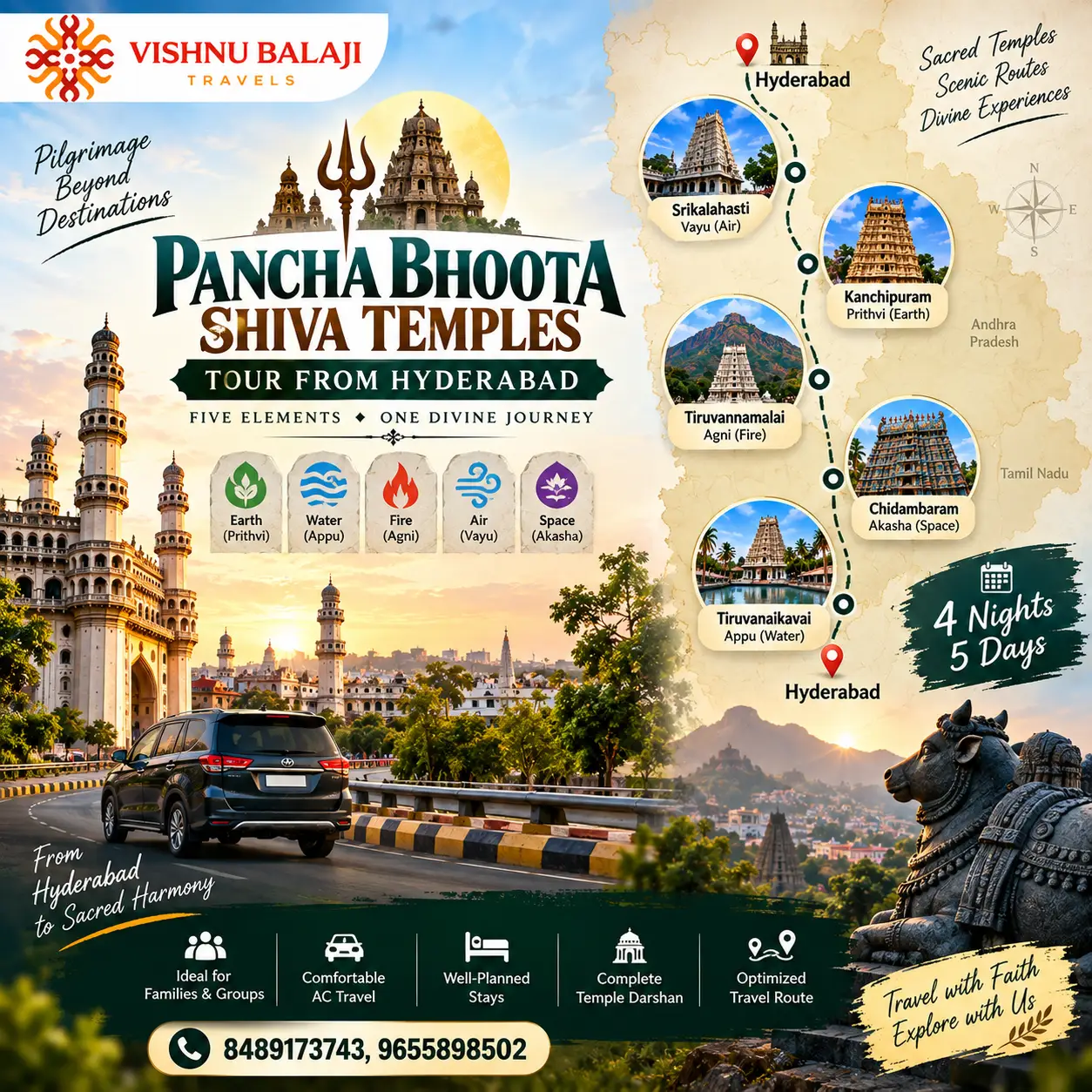 Pancha Bhoota Temples Tour From Hyderabad 1