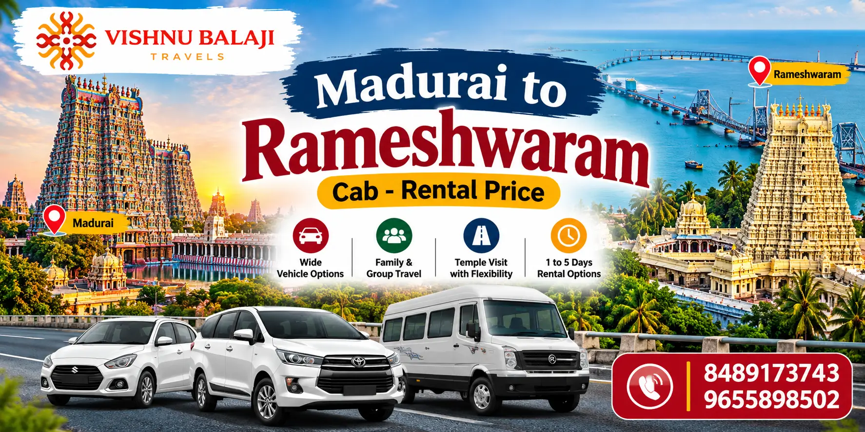 Madurai To Rameshwaram Car Rental