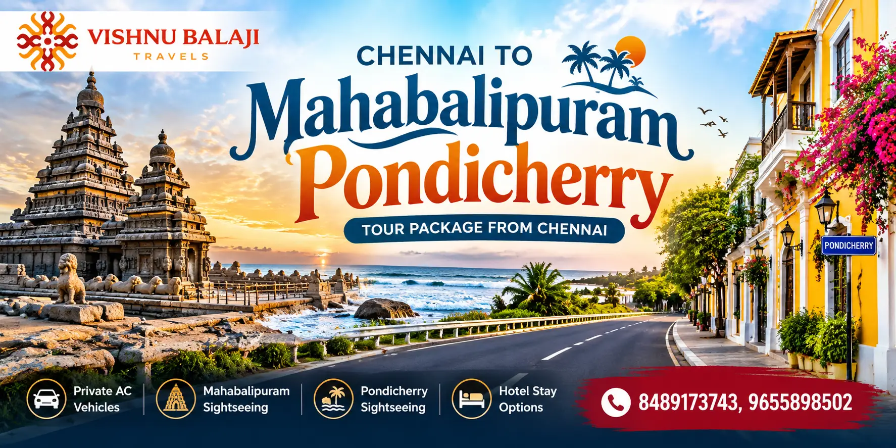 Chennai Mahabalipuram Pondicherry Route Map