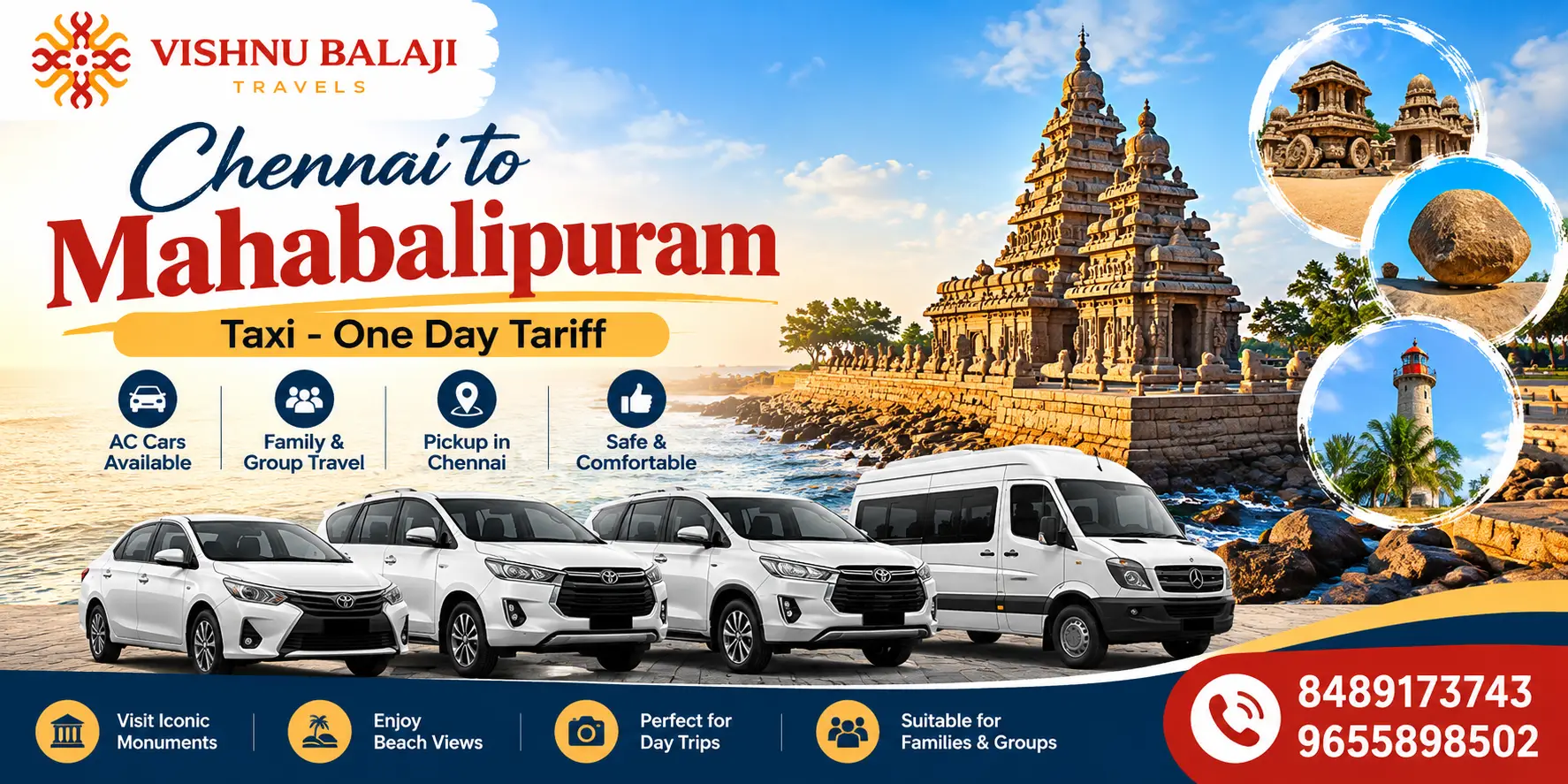Chennai To Mahabalipuram Taxi One Day Tariff
