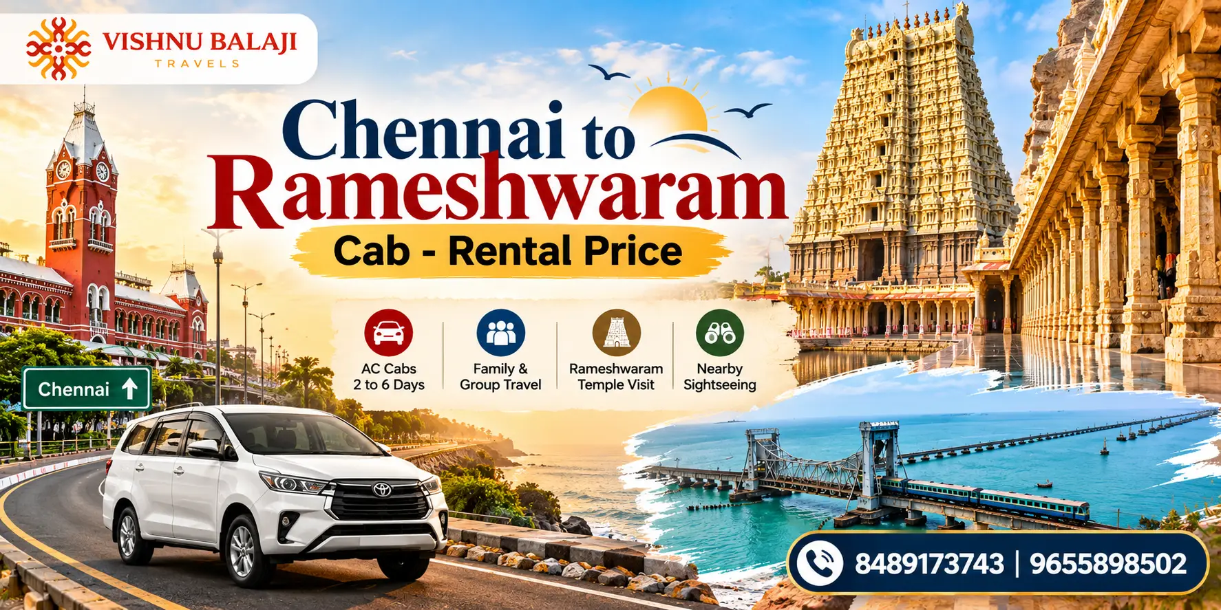 Chennai To Rameshwaram Cab Rental Price