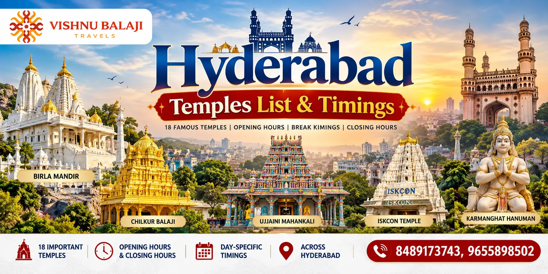 Hyderabad Temples List And Timings