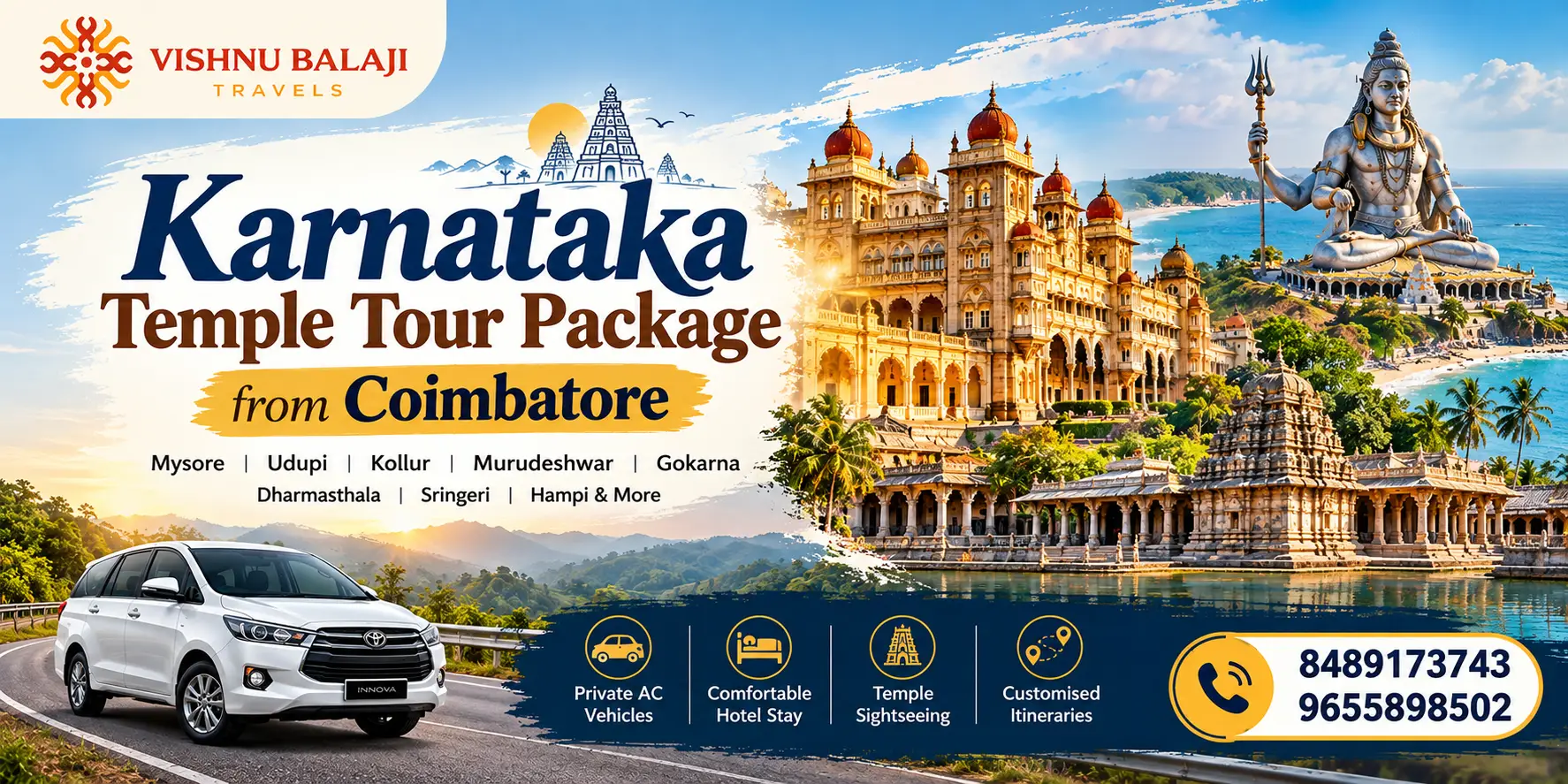 Karnataka Temple Tour Package From Coimbatore