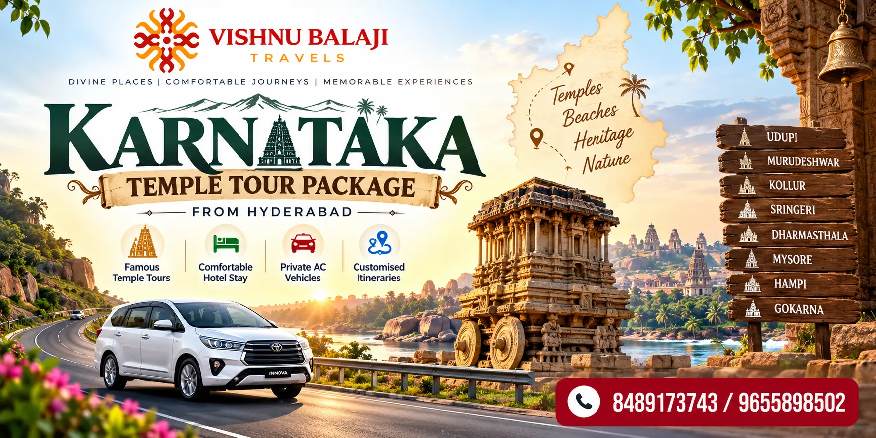 Karnataka Temple Tour Package From Hyderabad