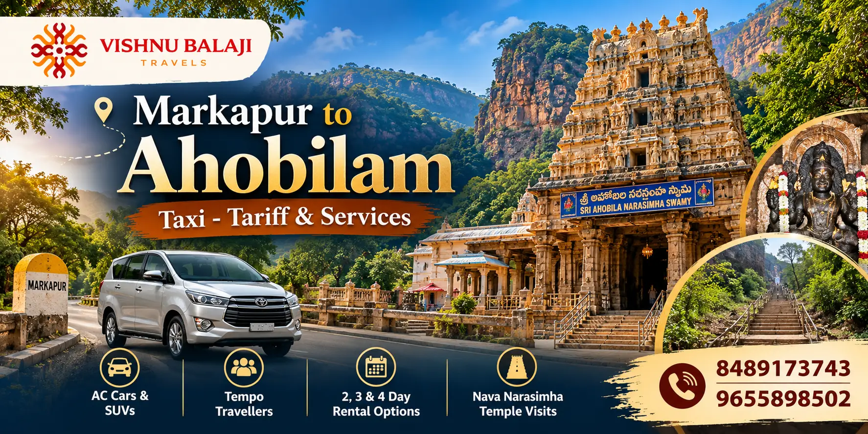 Markapur To Ahobilam Taxi Tariff