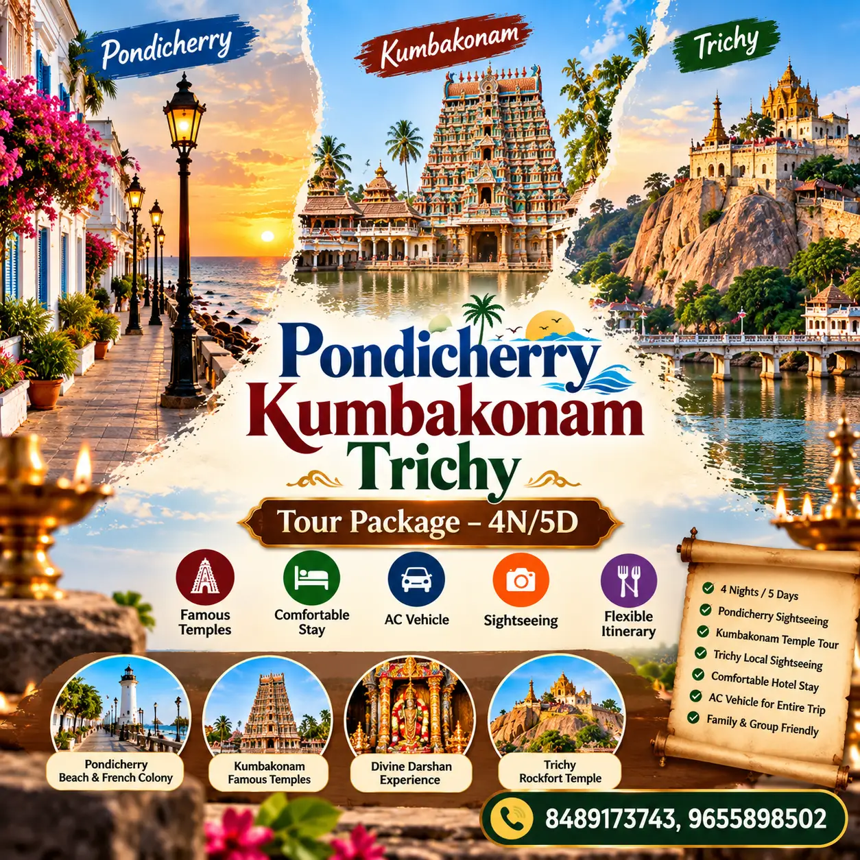 Pondicherry Kumbakonam Trichy Trip
